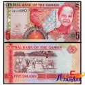 Банкнота 5 даласи Гамбия. 2013 год