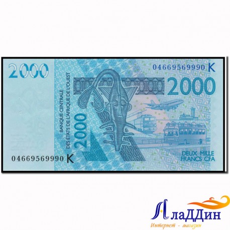 Банкнота 2000 франков Западная Африка. Пластик