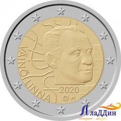 2 евро. 100 лет со дня рождения Вяйнё Линна. 2020 год.