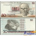 Банкнота 50 крузадо Бразилия. Надпечатка на 50 новых крузейро.