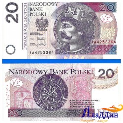 Банкнота 20 злотых Польша
