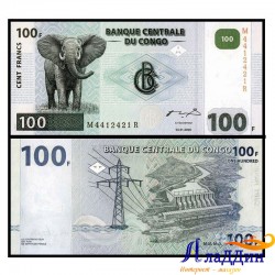 Банкнота 100 франков Конго. 2000 год
