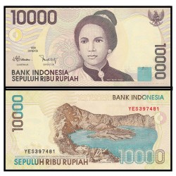 Индонезия 10 000 рупия кәгазь акчасы.