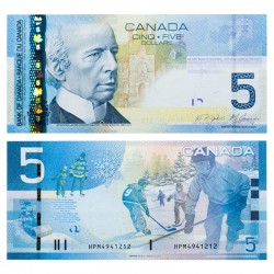 Банкнота 5 долларов Канада 2010 год.