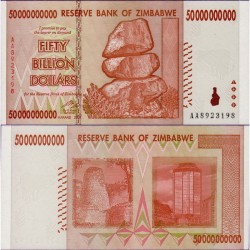 Банкнота 50 000 000 000 долларов Зимбабве