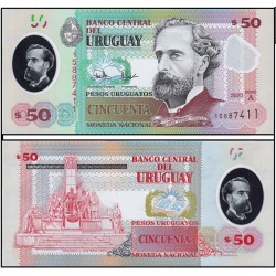 Уругвай 50 песо кәгазь акчасы. Пластик
