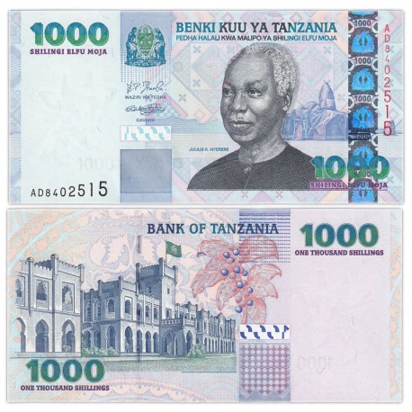 1000 шиллинг Танзания кәгазь акчасы.