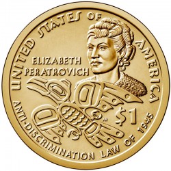 Монета 1 доллар Антидискриминационный закон Элизабет Ператрович. 2020 год