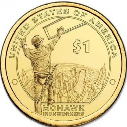 Монета 1 доллар. Могавк-рабочий. 2015 год