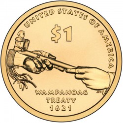 Монета 1 доллар. Трубка мира. 2011 год