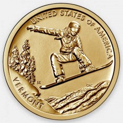 Монета 1 доллар США. Сноуборд (Вермонт) 2022 год