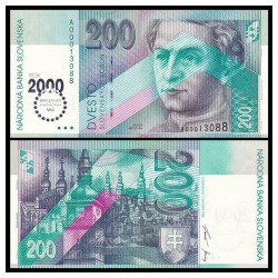 200 крон Словакия кәгазь акчасы.