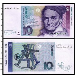 Банкнота 10 марок Фридрих Гаус ФРГ. 1993 год