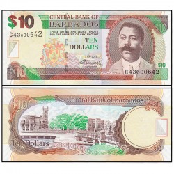 10 доллар Барбадос кәгазь акчасы