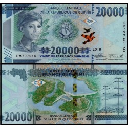 Банкнота 20 000 франков Гвинея. 2018 год