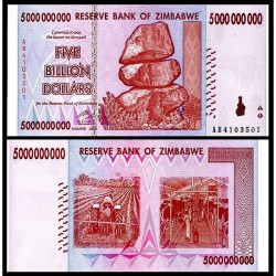 Банкнота 5 000 000 000 долларов Зимбабве. 2008 год