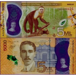 Банкнота 5000 колон Коста Рика. Альфредо Гонсалес Флорес. 2018 год. ПЛАСТИК