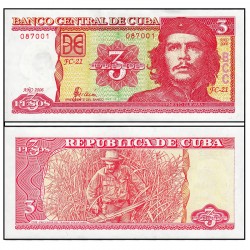 Банкнота 3 песо Куба. 2005 год