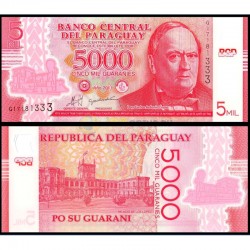 Банкнота 5000 гуарани Парагвай. Пластик