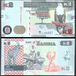Банкнота 2 квача Замбия. 2018 год