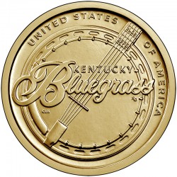 Монета 1 доллар США. Музыкальное направление Блюграсс (Кентукки) 2022 год