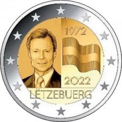 2 евро. 50-летие флага Люксембурга. 2022 год