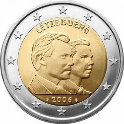 2 евро Люксембург.25 лет со дня рождения наследного Великого Герцога Люксембурга Гийома.2006г.