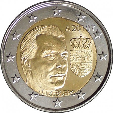 2 евро Люксембург. Герб Великого Герцога Люксембурга. 2010 год