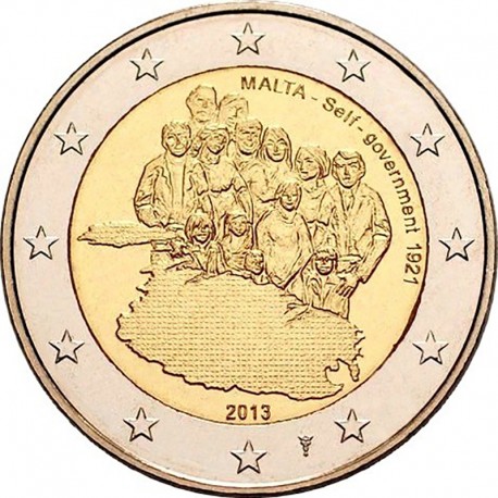 2 евро Мальта. Собственное правительство 1921 года. 2013 год
