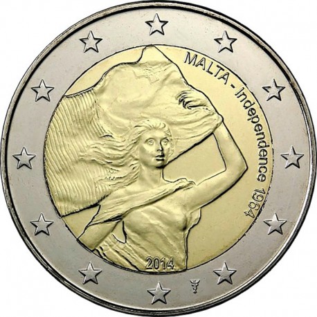 2 евро Мальта. 1964 елгы бәйсезлек. 2014 ел