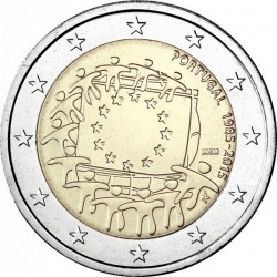 2 евро Португалия. 30 лет флагу Европейского союза. 2015 год