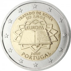 2 евро Португалия. 50-летие подписания Римского договора. 2007 год