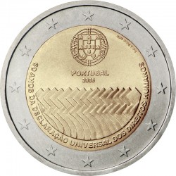 2 евро Португалия.60 лет принятия Всеобщей декларации прав человека. 2008 год