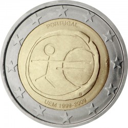 2 евро Португалия. 10 ел икътисадый һәм валюта берлегенә. 2009 ел