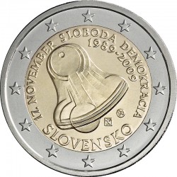 2 евро Словакия. 20 лет бархатной революции. 2009 год