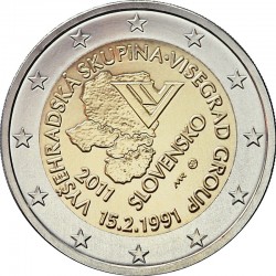 2 евро Словакия. 20 лет формирования Вишеградской группы. 2011 год