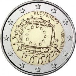 2 евро Словакия.Европа Берлеге флагына 30 ел. 2015 ел