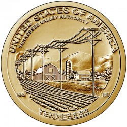 Монета 1 доллар США. Администрация долины Теннесси и Язык Чероки. 2022 год
