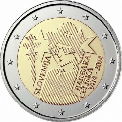 2 евро Словения. 600 лет коронации Барбары Цилли. 2014 год