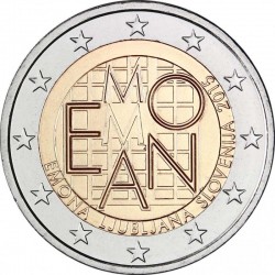2 евро Словения. 2000 лет римскому поселению Эмона. 2015 год