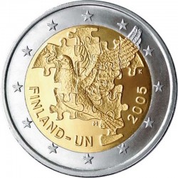 2 евро.60-ие основания ООН и 50-ие членства Финляндии в ООН. 2005 год