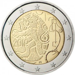 2 евро Финляндия. 150-летие введения в Финляндии собственной валюты. 2010 год