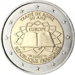 2 евро Франция. 50-летие подписания Римского договора. 2007 год