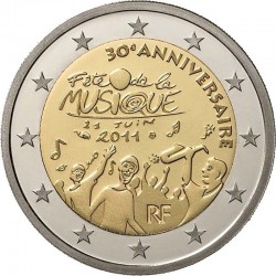 2 евро Франция. 30 лет фестивалю музыки. 2011 год