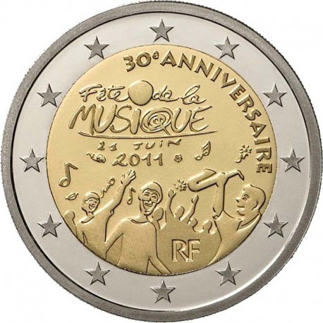 2 евро Франция. 30 лет фестивалю музыки. 2011 год