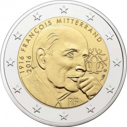 2 евро Франция 100 лет со дня рождения Франсуа Миттерана. 2016 год