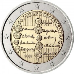 2 евро Австрия. 50-ие подписания Австрийского договора. 2005 год