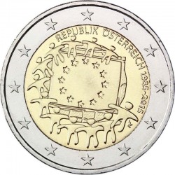 2 евро Австрия. 30 ел Европа Союзы флагына.2013 ел