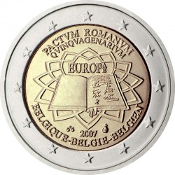 2 евро Бельгия. 50-летие подписания Римского договора. 2007 год