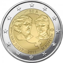 2 евро Бельгия. 100-летие Международного женского дня. 2011 год